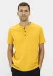 Henley short-sleeve shirt made from a cotton blend
