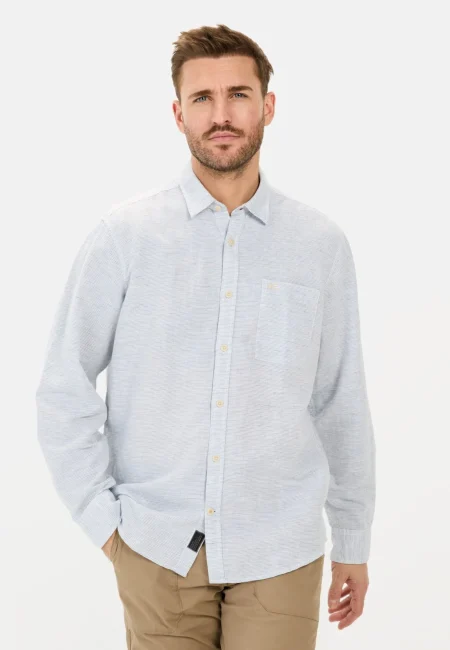 Long-sleeve shirt in linen blend