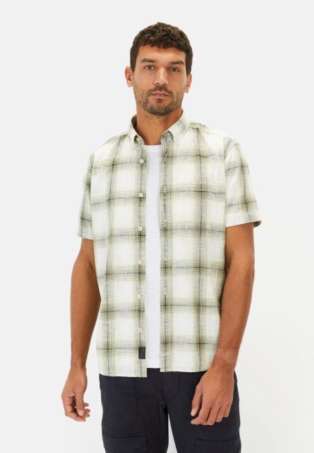 Checked short-sleeve shirt made of pure cotton