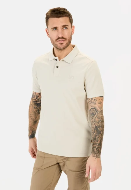 Short-sleeve polo shirt made of cotton