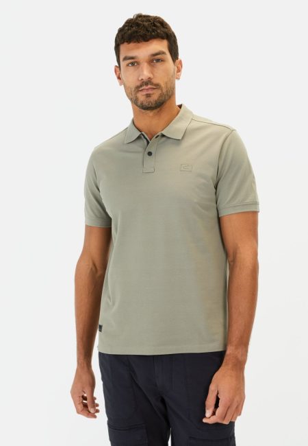Short-sleeve polo shirt made of cotton blend