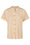 Striped blouse with stand-up collar