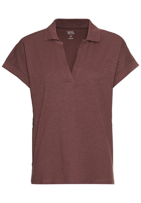 Short-sleeved shirt with polo collar