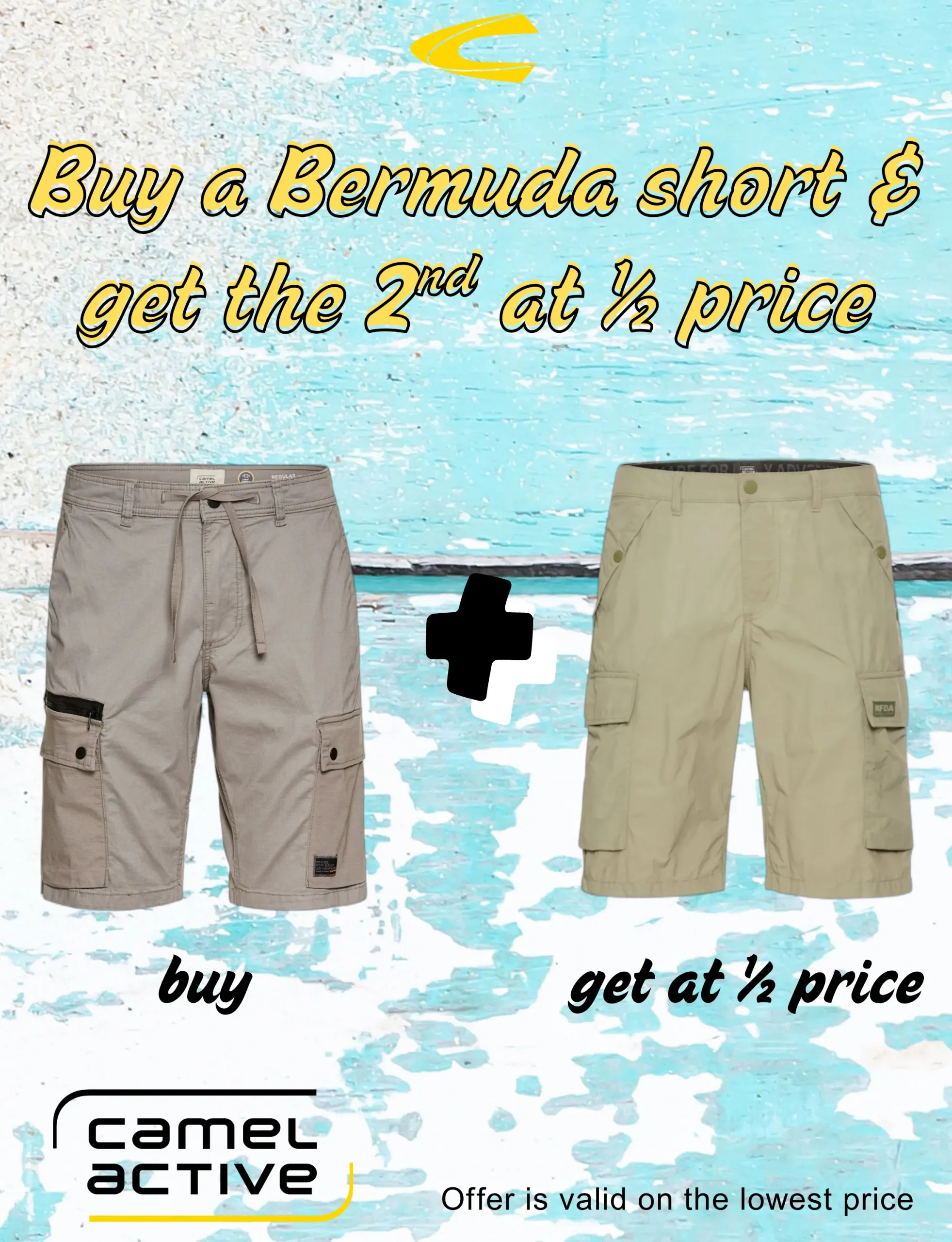 Bermuda Buy one get second 50% off